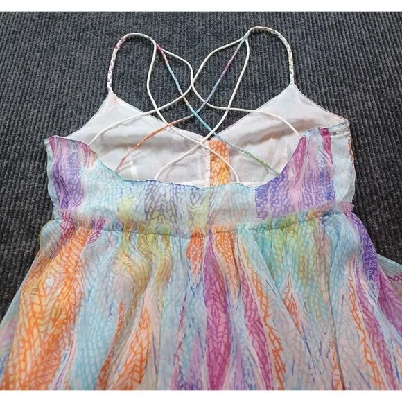 Free People Floral Boho Maxi Dress Crisscross Straps Summer Resort M - Picture 3 of 8